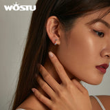 925 Silver Zircon Rainbow Lightning Stud Earrings