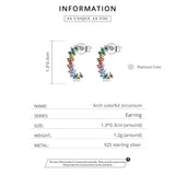 925 Silver Zircon Rainbow Lightning Stud Earrings