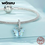 925 Silver Butterfly Hanging Bead Colorful Resin Women Bracelet Necklace