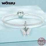 925 Silver Butterfly Hanging Bead Colorful Resin Women Bracelet Necklace