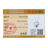 925 Silver Baby Panda Necklace Heart Zircon Chain Link Women Jewelry