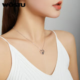 925 Silver Baby Panda Necklace Heart Zircon Chain Link Women Jewelry