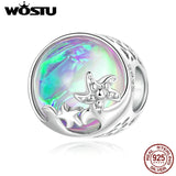 925 Sterling Silver Beach & Waves Charms Beads For Women CZ Pendant