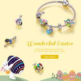 925 Silver Bead Charm Colorful Round Clip Pendant DIY Jewelry