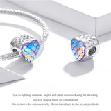 925 Silver Mermaid Fishtail Heart Beads Charm for DIY Bracelet
