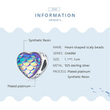 925 Silver Mermaid Fishtail Heart Beads Charm for DIY Bracelet