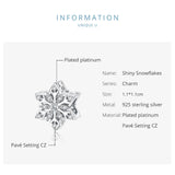 925 Silver Snowflakes Charm Bead for DIY Bracelet