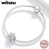 925 Silver Snowflakes Charm Bead for DIY Bracelet
