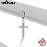 925 Silver Beads Charm Cross Pendant for Bracelet Necklace DIY Jewelry