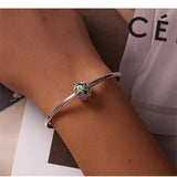 925 Silver Coffee Cup Heart Charm Pendant Bead Necklace