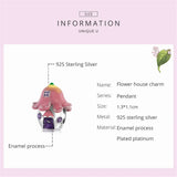925 Silver Beads for Flower House Charm Pendant DIY