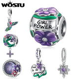 925 Silver Beads Necklace Female Power-Love Pendant For Women Gift