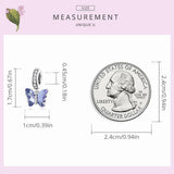 925 Silver Butterfly Dangle Charms Bead Pendant DIY Jewelry