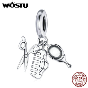 925 Sterling Silver Girl Pendant Charm Bead for Bracelet Necklace DIY Jewelry