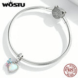 925 Silver Opal Butterfly Charms Beads Necklace Bracelet Gift