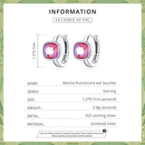 925 Sterling Silver Big Rainbow Crystal Hoop Earrings