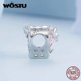 925 Silver Heart Bead Birthstone Charm for Bracelet DIY Jewelry Making