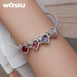 925 Silver Heart Bead Birthstone Charm for Bracelet DIY Jewelry Making