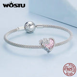 925 Silver Heart Bead Birthstone Charm for Bracelet DIY Jewelry Making