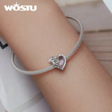 925 Silver Heart Bead Birthstone Charm for Bracelet DIY Jewelry Making