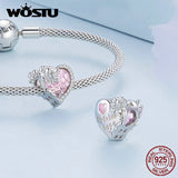 925 Silver Heart Bead Birthstone Charm for Bracelet DIY Jewelry Making
