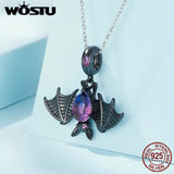 925 Silver Bat Spider Charm Bead Glass Bracelet Jewelry Halloween