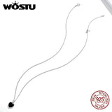 925 Silver Heart Agates Long Chain Link Necklace for Women