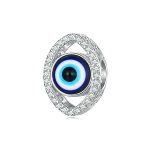 925 Silver Evil Eye Charms Hand Beads Fit DIY Necklace Jewelry