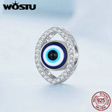 925 Silver Evil Eye Charms Hand Beads Fit DIY Necklace Jewelry