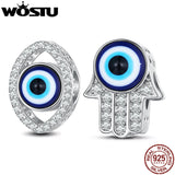 925 Silver Evil Eye Charms Hand Beads Fit DIY Necklace Jewelry