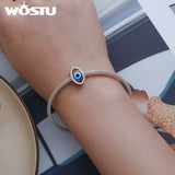 925 Silver Evil Eye Charms Hand Beads Fit DIY Necklace Jewelry
