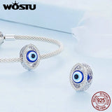 925 Silver Evil Eye Charms Hand Beads Fit DIY Necklace Jewelry