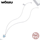 925 Sterling Silver Sea Ocean Turtle Necklace Long Chain Link Necklace