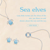 925 Sterling Silver Sea Ocean Turtle Necklace Long Chain Link Necklace