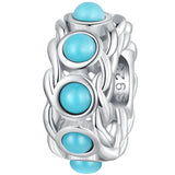 925 Silver Turquoise Space Beads Devil's Eye Charms DIY Jewelry Making