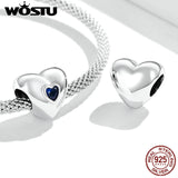 925 Sterling Silver Zircon Heart Love Charm Bead Pendant