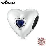 925 Sterling Silver Zircon Heart Love Charm Bead Pendant