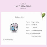 925 Silver Daisy Charm Enamel Pendant for DIY Jewelry