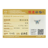 925 Sterling Silver Butterfly Charm Zircon Beads Bracelet Pendant