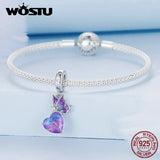 925 Silver Butterfly Fairy Charm Gradient CZ Pendant