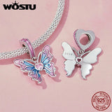 925 Silver Butterfly Fairy Charm Gradient CZ Pendant
