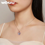 925 Silver Butterfly Fairy Charm Gradient CZ Pendant