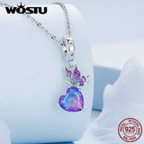 925 Silver Butterfly Hanging Bead with Purple Glass for Women