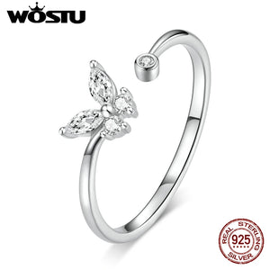 925 Silver Butterfly Tail Ring Adjustable for Women CTR178