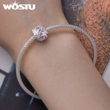 925 Silver Butterfly Zircon Bead Charm for Women
