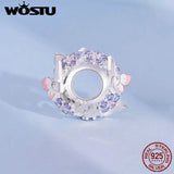 925 Silver Butterfly Zircon Bead Charm for Women