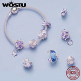 925 Silver Butterfly Zircon Bead Charm for Women
