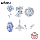 925 Silver CZ Pendant Fairy Garden Charm Bracelet DIY Necklace Jewelry