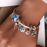 925 Silver CZ Pendant Fairy Garden Charm Bracelet DIY Necklace Jewelry