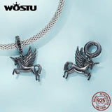 925 Sterling Silver Chameleon Beads Angel Wings Safety Chain Charm